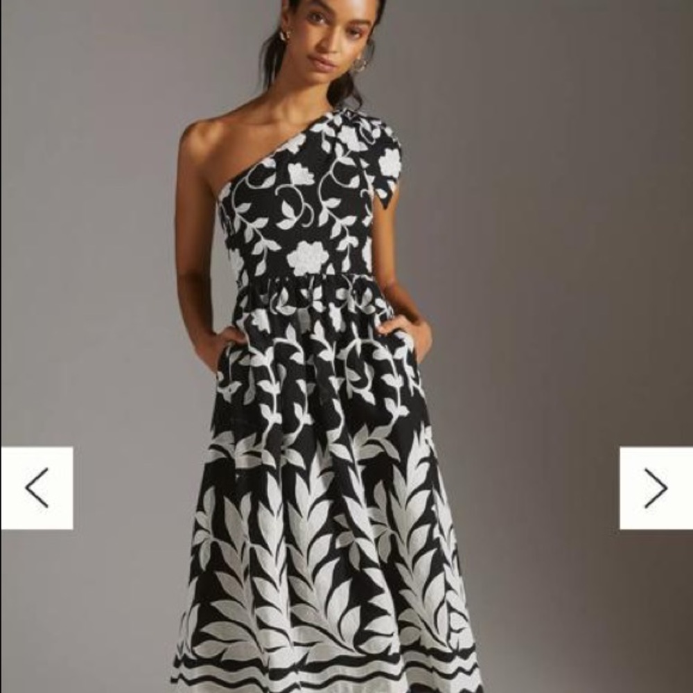 Anthropologie Maeve One shoulder Midi Dress 👗 - Picture 4 of 8